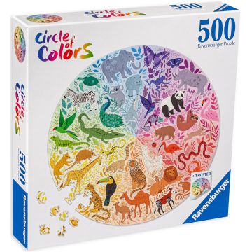 Puzzle rotund Ravensburger din 500 de piese - Animale