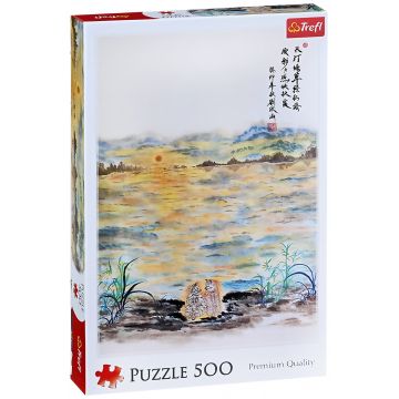 Puzzle Trefl din 500 de piese - Îndrăgostiți în apus