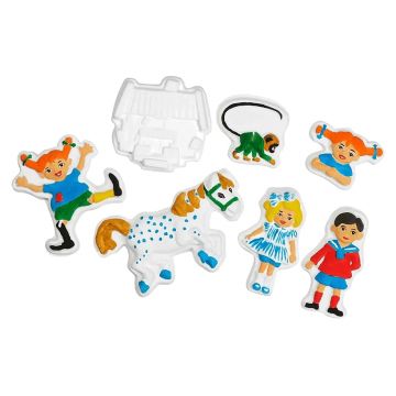 Set creativ Pippi - Confecționează singur figurine din ghips pentru colorat, Pippi Șosețica