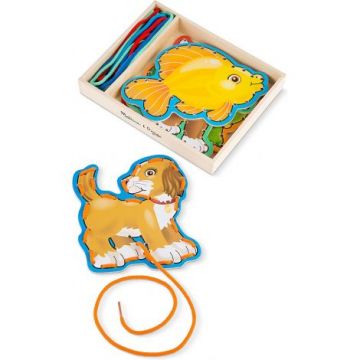 Joc din lemn cu sireturi Animale de companie Melissa and Doug 3782