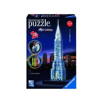 Puzzle 3d cladirea chrysler editie luminoasa 216 piese