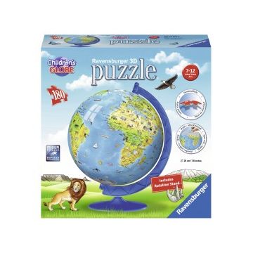 Puzzle 3d copii - globul lumii 180 piese