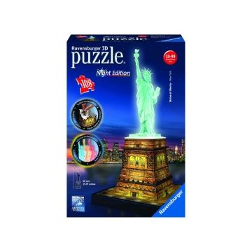 Puzzle 3d luminos statuia libertatii 108 piese