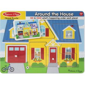 Puzzle Incastru Din Lemn Cu Sunete Casa mea, pentru 2 ani,  Melissa and Doug 734