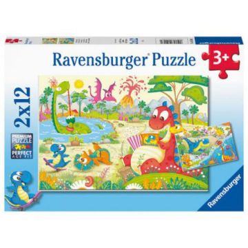 PUZZLE PRIETENII MEI DINOZAURII, 2x12 PIESE