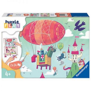 PUZZLE SI JOC PETRECERE REGALA, 2x24 PIESE