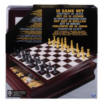 Set 10 Jocuri In Cutie De Lemn
